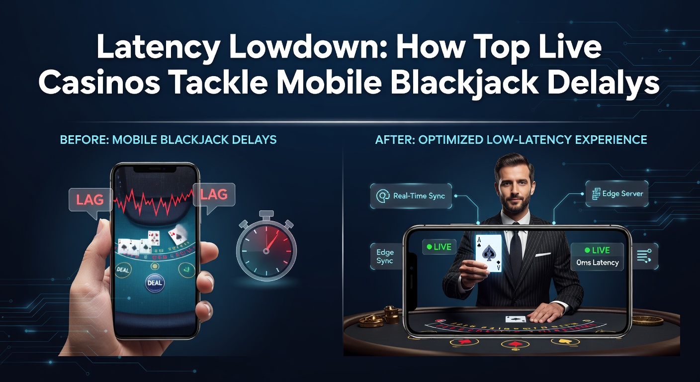 A mobile phone screen displaying a live blackjack table with smooth dealer interaction, highlighting low-latency gameplay in action